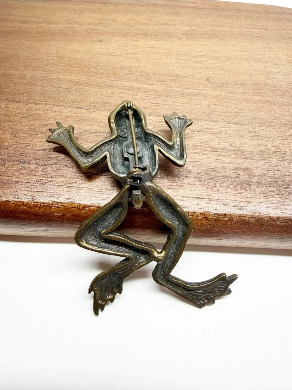Vintage JJ Jonet Articulated Frog Brooch